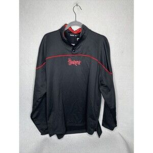Adidas Mens Pullover shirt Size Large black Long Sleeve Huskers